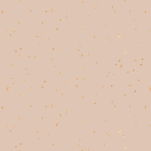 Scattered gold metallic stars on blush