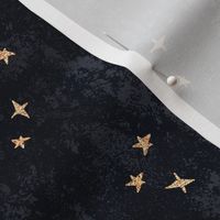 Scattered stars - faux metallic look - on stormy night sky