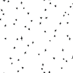  scattered black stars on white small stars tiny stars