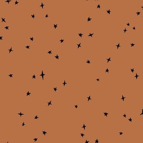 black scattered stars on saffron-37