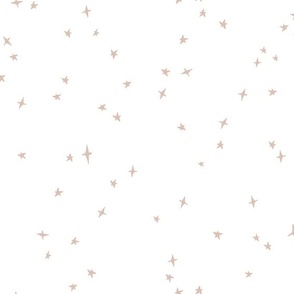 Blush  scattered stars on white