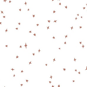 terracotta scattered stars on white