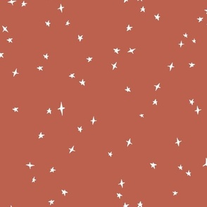 white scattered stars on rouge red