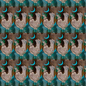 turquoisemoonroosterfabric