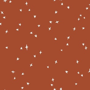 white scattered Stars on saffron