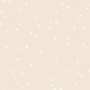 white scattered stars on cream