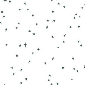 deep bermuda scattered stars on white