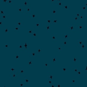 black scattered stars on blue