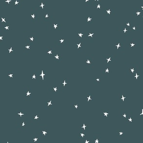 white scattered stars on deep bermuda
