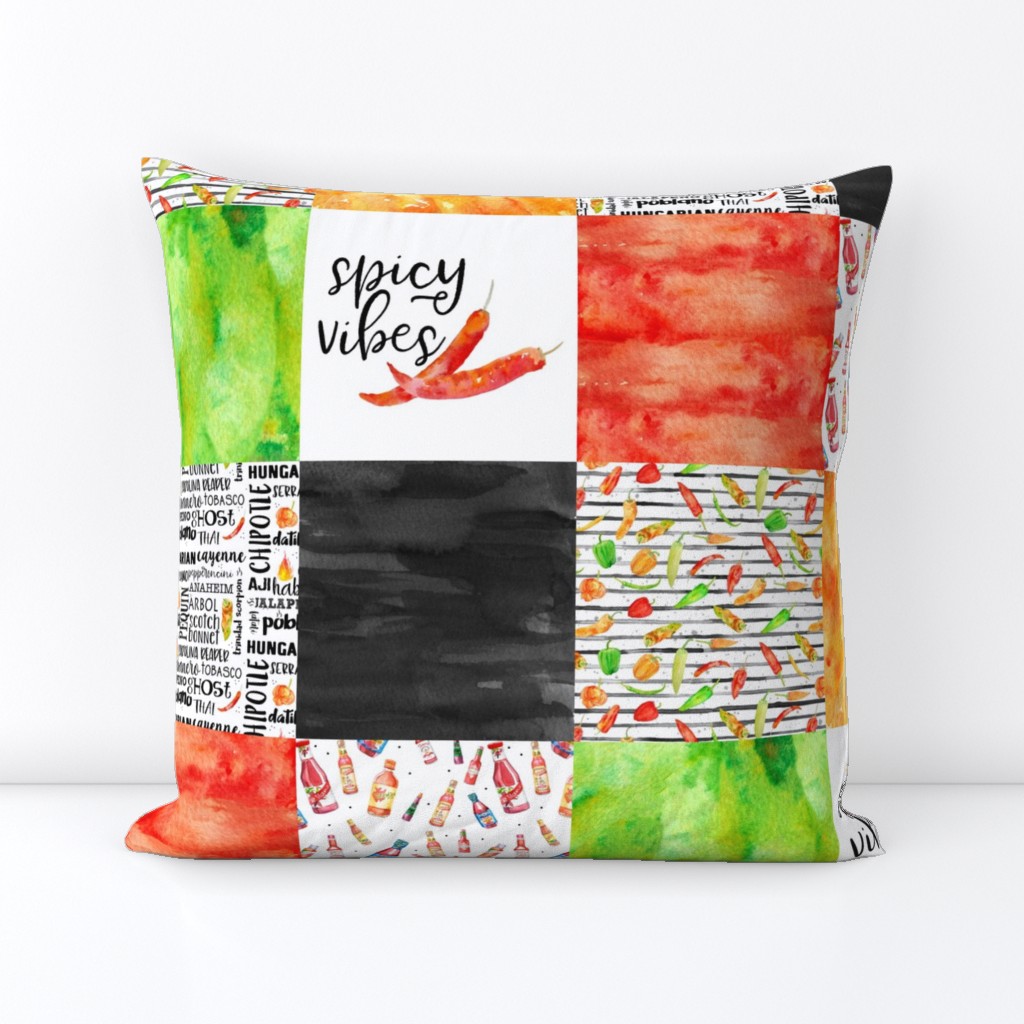 Spicy Vibes//Hot Peppers - Wholecloth Cheater Quilt