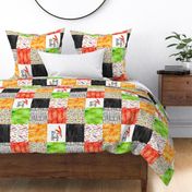 Spicy Vibes//Hot Peppers - Wholecloth Cheater Quilt - Rotated