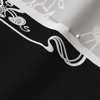 Art Nouveau B/W Border Print Black