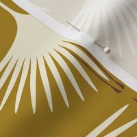 Art Deco Swans - Cream on Vintage Gold