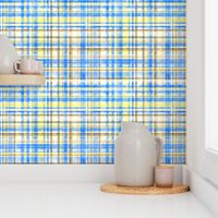 MADRAS CHECKS Sapphire and yellow