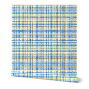 MADRAS CHECKS Sapphire and yellow