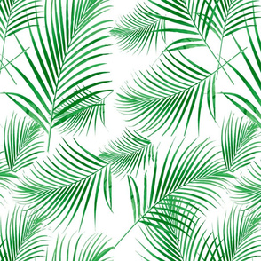 Green palm fronds