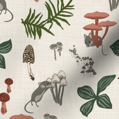  Mice & Mushrooms - Ivory - Medium