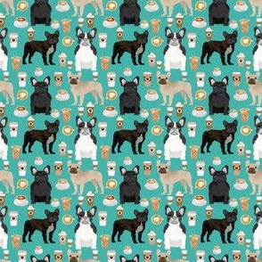 TINY - french bulldogs coffee cute frenchies fabric best french bulldog designs