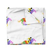 Custom Racing Horse one for 18 inch square pillow on white