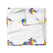 Custom Racing Horse four for 18 inch square pillow on White