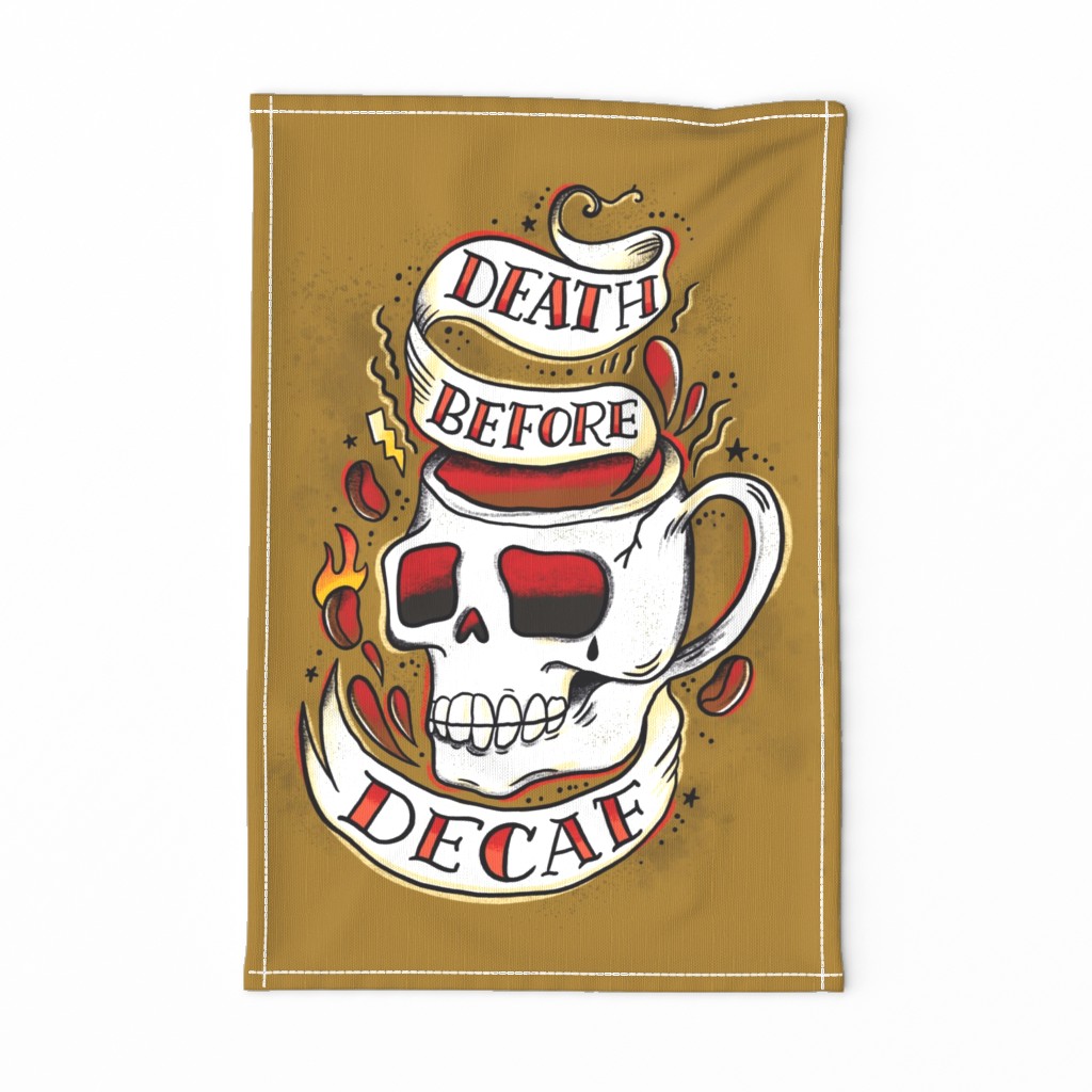 Swe*ry Ink Tea Towel: Death before Decaf 