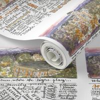 Clemson South Carolina handlettered watercolor tea towel