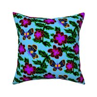 Jewel Tone Scratchboard Butterflies and Flowers