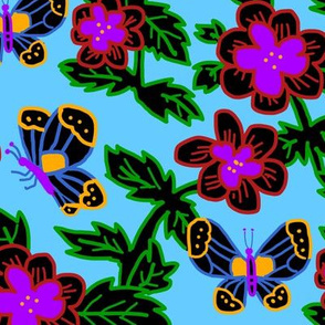 Jewel Tone Scratchboard Butterflies and Flowers