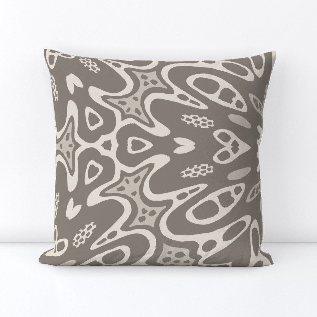 Kaleidoscope Abstract Floral - Warm Gray