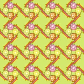 Mini pop art citrus on lime 