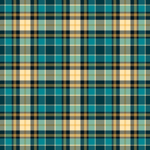 Fantasy tartan, teal and sand,  6" 