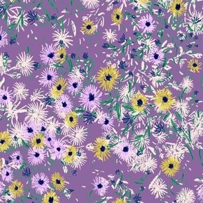 Vintage Asters Meadow (amethyst purple) 12”