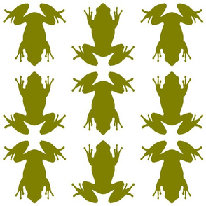 Six Inch Olive Green Frogs on White