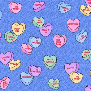 Valentine Candy Hearts in Blue, Full
