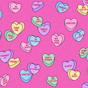 Valentine Candy Hearts in Pink, Full