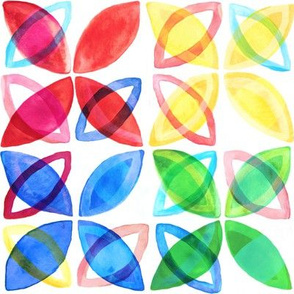 Rainbow Watercolor Pattern - Large Version 