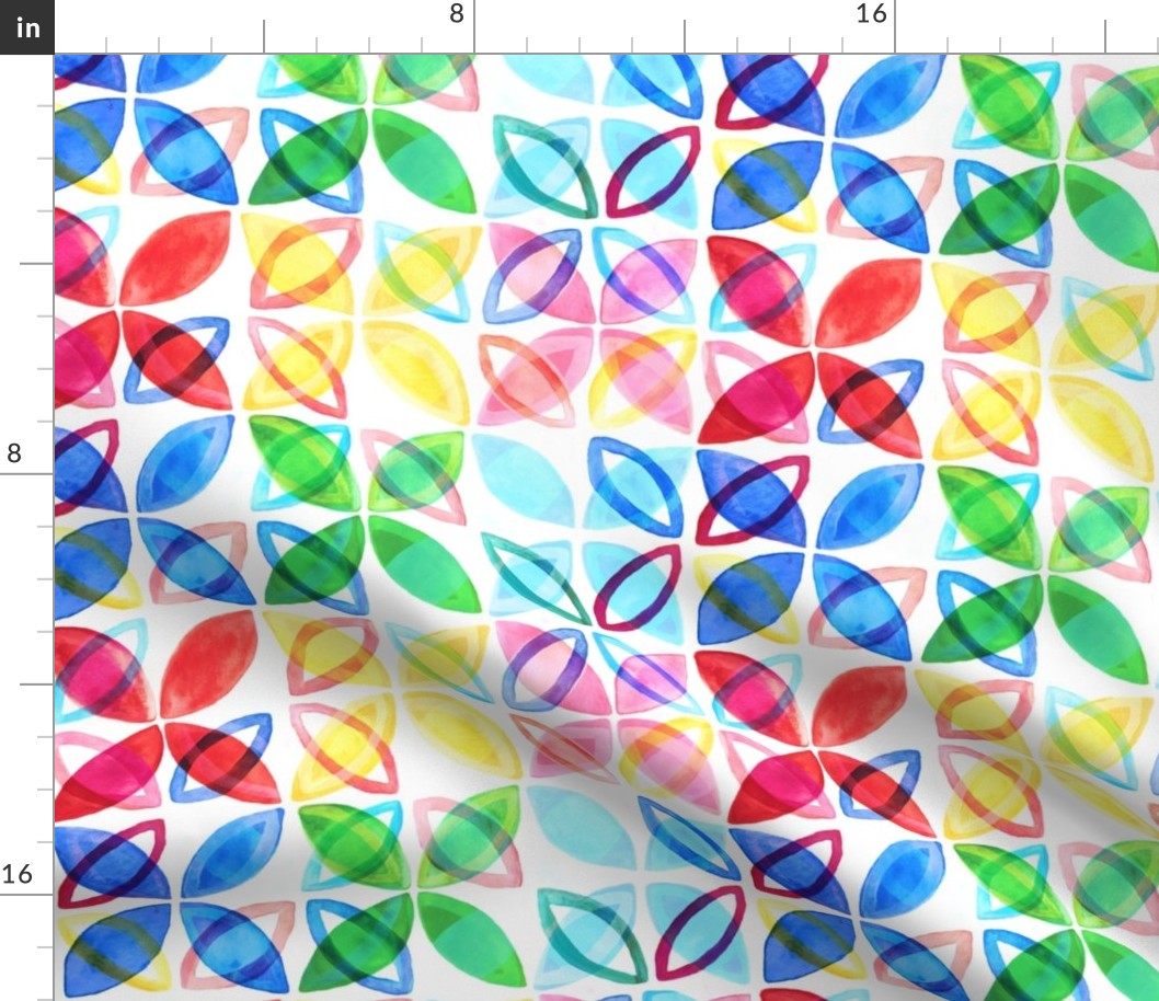 Rainbow Watercolor Pattern - Large Version 