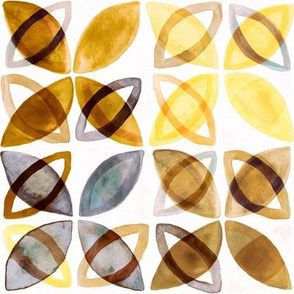 70's Watercolor Pattern - Neutral - Large Version 