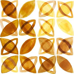 70's Watercolor Pattern - Mustard - Large Version 