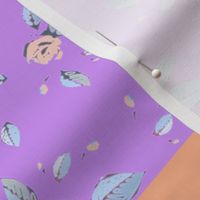 Roses coordinate fat quarter peach and purple