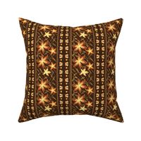 Floral pattern_double border_chocolate Brown 2c