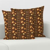 Floral pattern_double border_chocolate Brown 2c