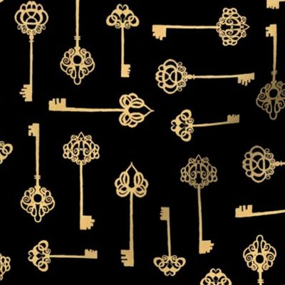 gold keys on black