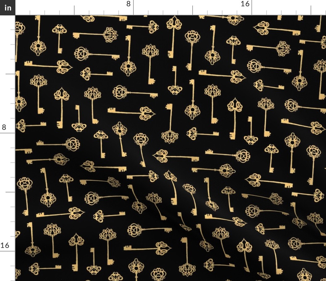 gold keys on black