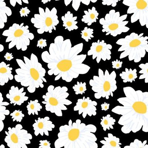 Field of Daisies in Black