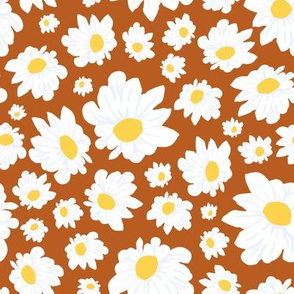 Field of Daisies in Earth Brown