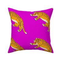 leopards on purple - smaller scale