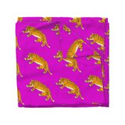 leopards on purple - smaller scale