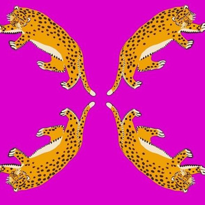 four cheetahs purple half drop repeat