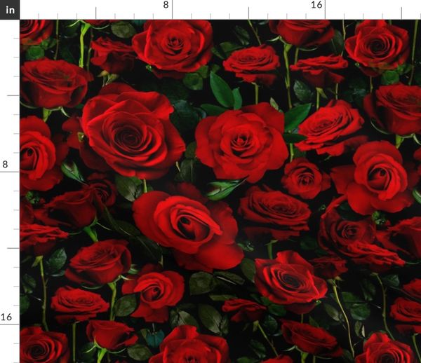 A Bed of Red Roses - Spoonflower